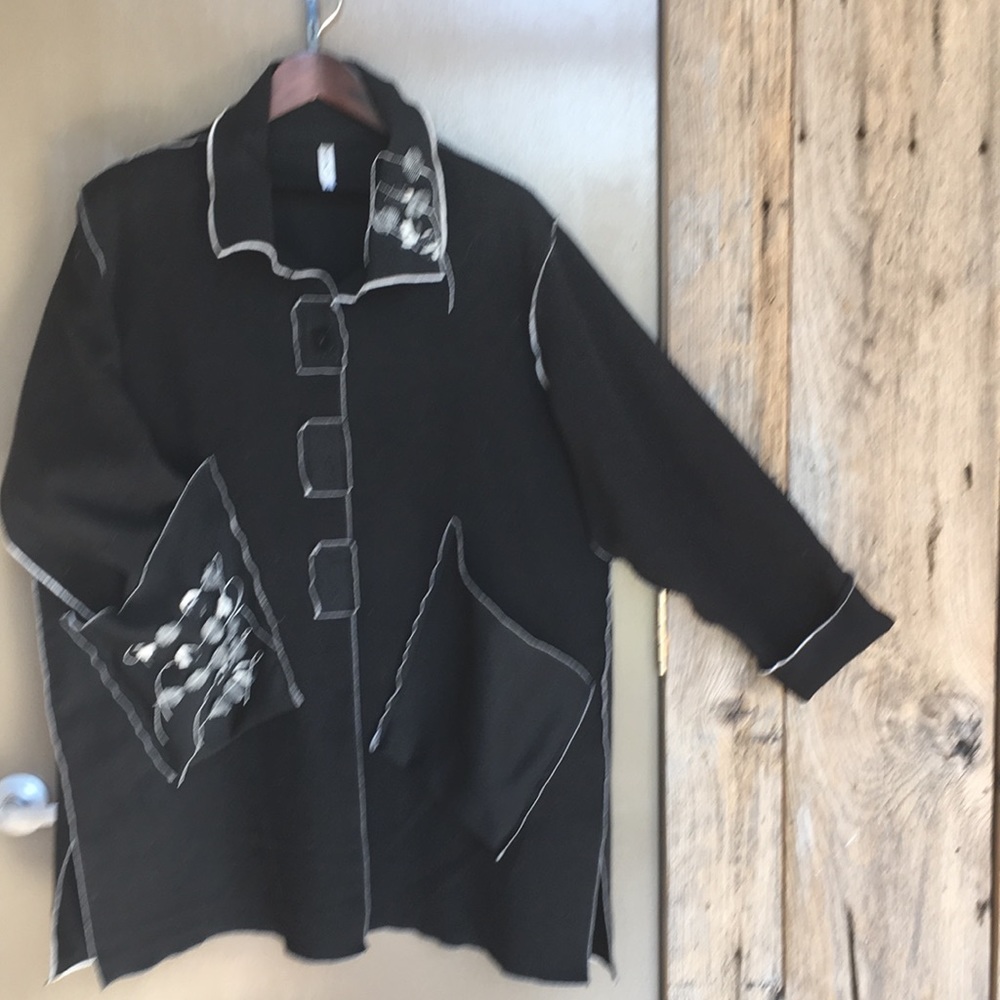 XL XAIO black boho coat. Jacket